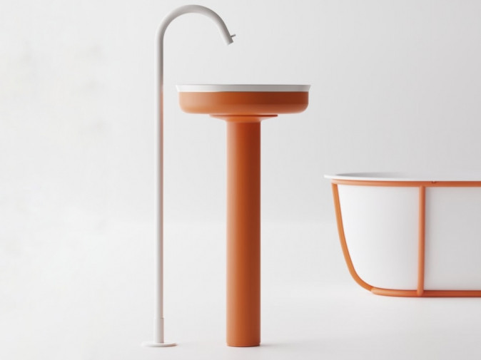 Раковина Undici Inox a colonna