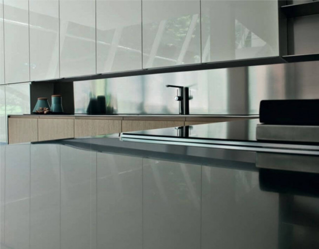 Кухня El_01 Bianco Lucido Rovere Chiaro