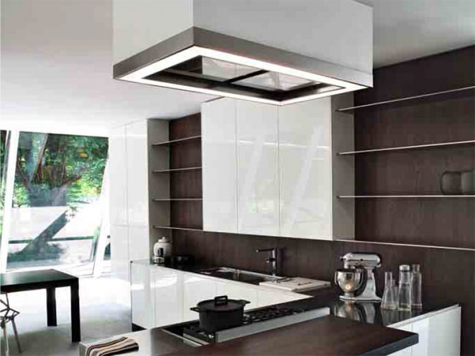 Кухня El_01 Bianco Lucido Castagno