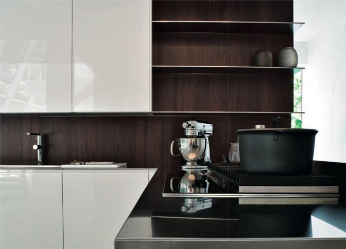 Кухня El_01 Bianco Lucido Castagno