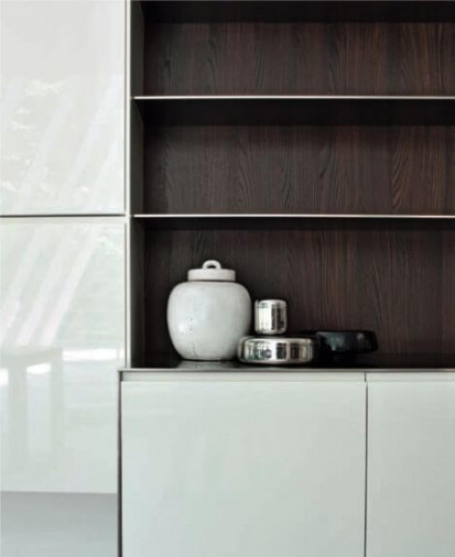 Кухня El_01 Bianco Lucido Castagno