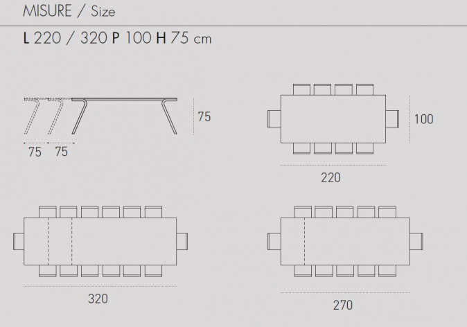 Стол обеденный Maciste Noce Canaletto